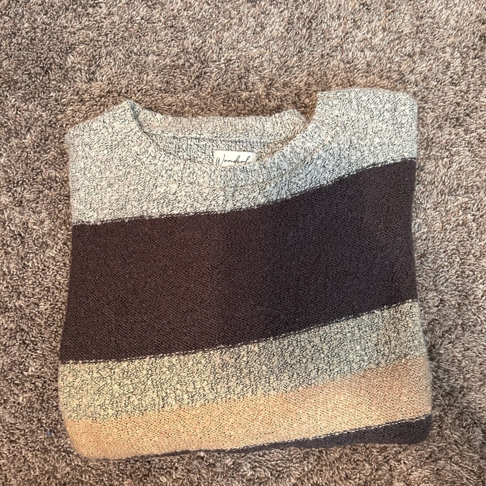 WONDERLY Women's Striped Dolman Sleeve Sweater Large - Picture 4 of 4